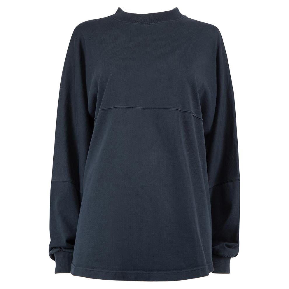 Burberry Sweat-shirt à manches longues avec logo bleu marine, taille XL en vente