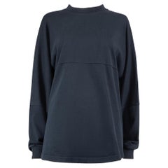 Burberry Sweat-shirt à manches longues avec logo bleu marine, taille XL