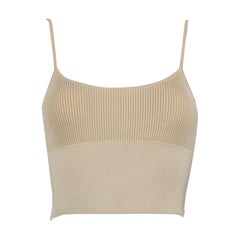 Dion Lee Beige Rib Knitted Crop Top Size XS