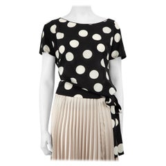 Dolce & Gabbana Black Silk Polka Dot Top Size S