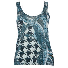 Balmain Blue Printed Tank Top Size M