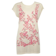 Balenciaga Balenciaga.T's Ecru Cherry Blossom Sleeveless Top Size XS