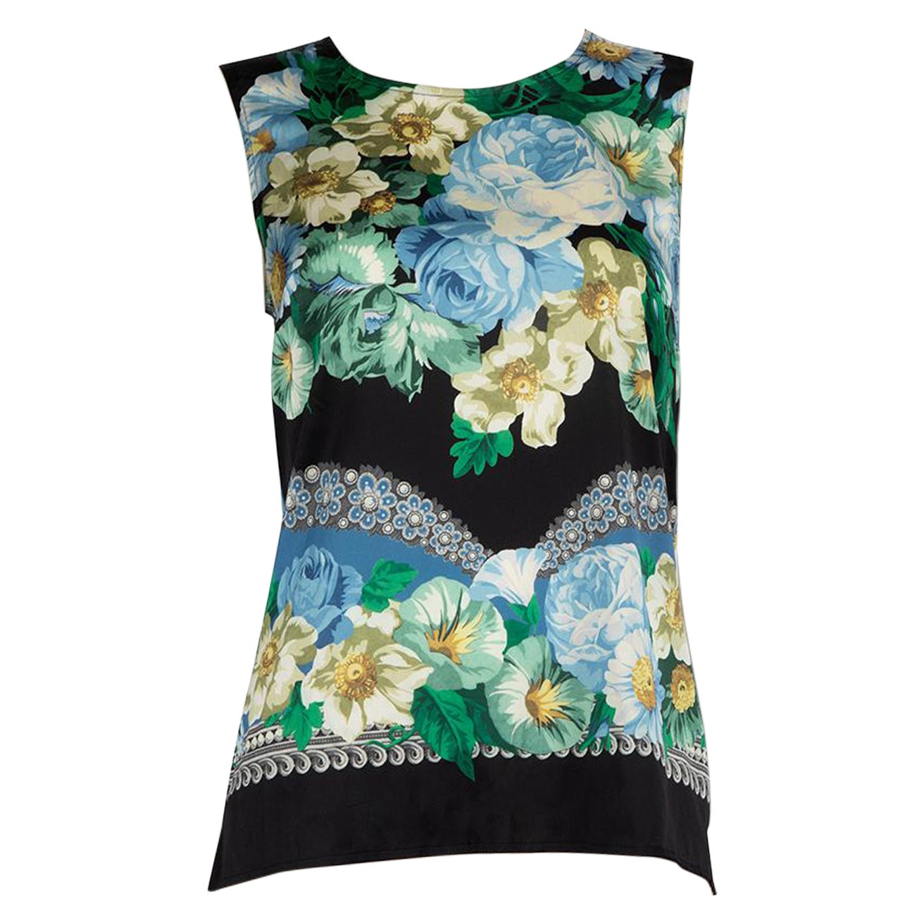 Dolce & Gabbana Floral Printed Sleeveless Top Size S For Sale