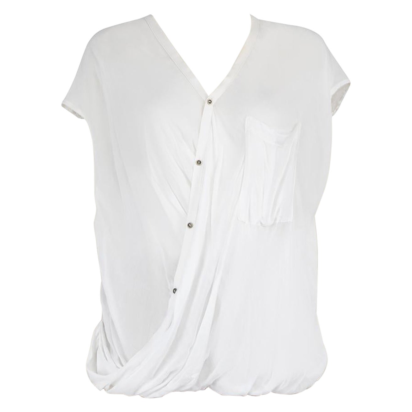 Helmut Lang White Draped Top Size S For Sale