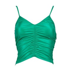 Alexander Wang Green Stretch Ruched Crop Top Size S