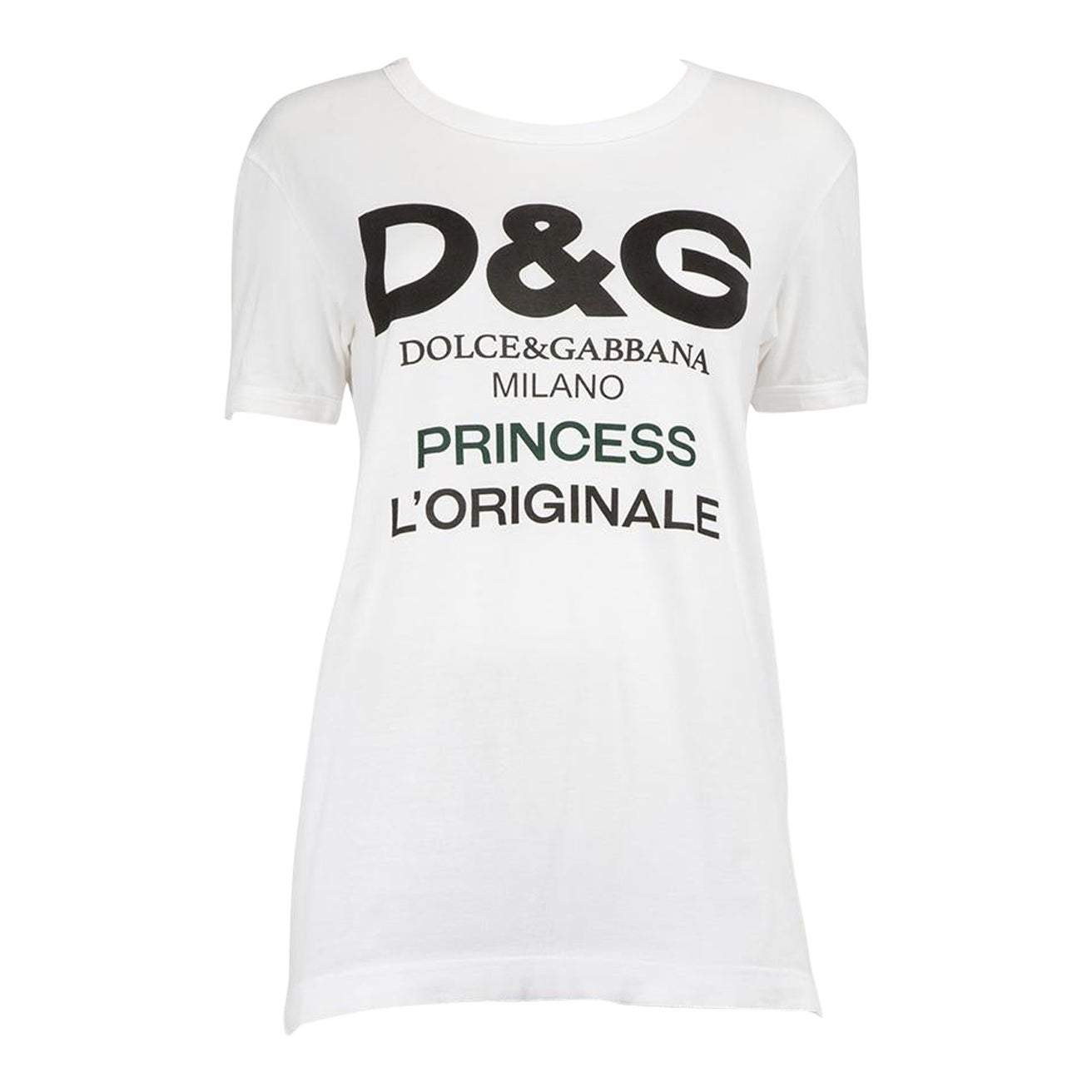 Dolce & Gabbana White Logo Graphic Printed T-Shirt Size XS For Sale