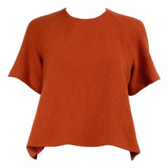 Emilia Wickstead Orange Wool Round Neck Top Size L