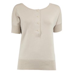 Used Bottega Veneta Grey Button Detail Top Size M