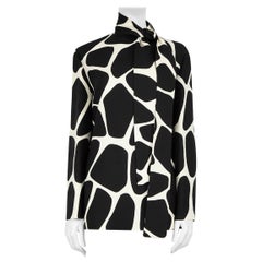 Valentino Black Wool Abstract Print Neck Drape Detail Size L