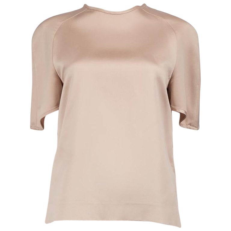 Chloé Dusty Pink Wool Short Sleeve Top Size L For Sale