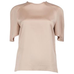 Chloé Dusty Pink Kurzarm-Top aus Wolle Größe L