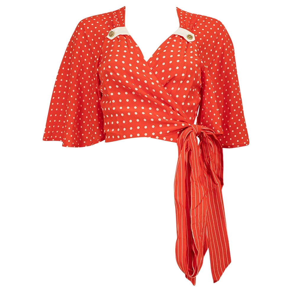 Zimmermann Red Polkadot Wrap Around Top Size M For Sale