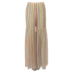 Caroline Constas Stripe Sheer Tiered Trousers Size S