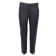 Used Jil Sander Navy Tailored Cropped Trousers Size M