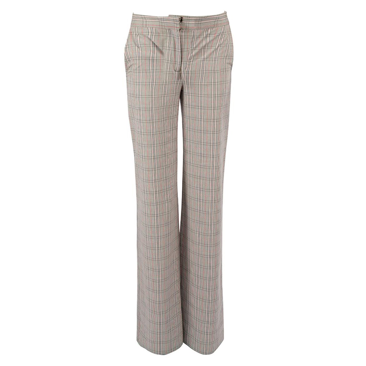 Off-White Grey Checked Wide Trousers Size XS For Sale