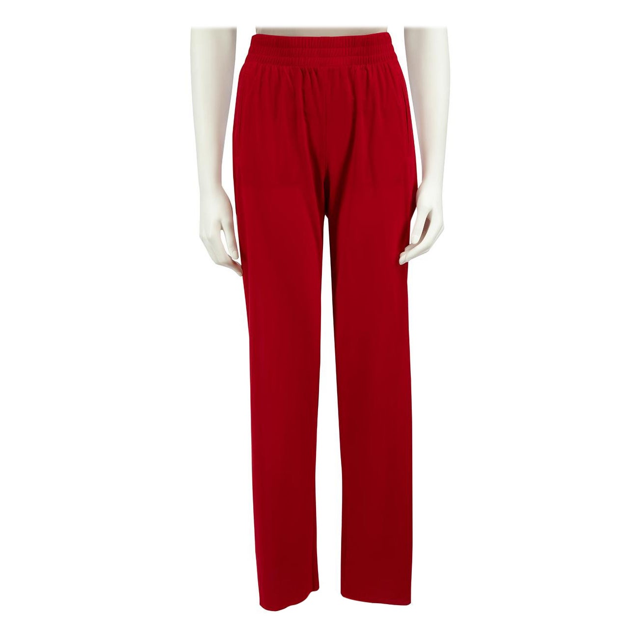 Norma Kamali Red Striped Straight Leg Trousers Size S For Sale