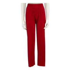 Norma Kamali Red Striped Straight Leg Trousers Size S