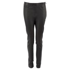 Tom Ford Grey Leather Slim Trousers Size M