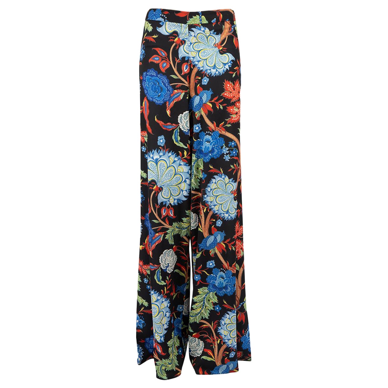 Alice + Olivia Floral Print Wide Leg Trousers Size S For Sale