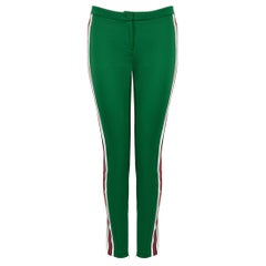 Pantalon ajusté Gucci vert à rayures latérales, taille M