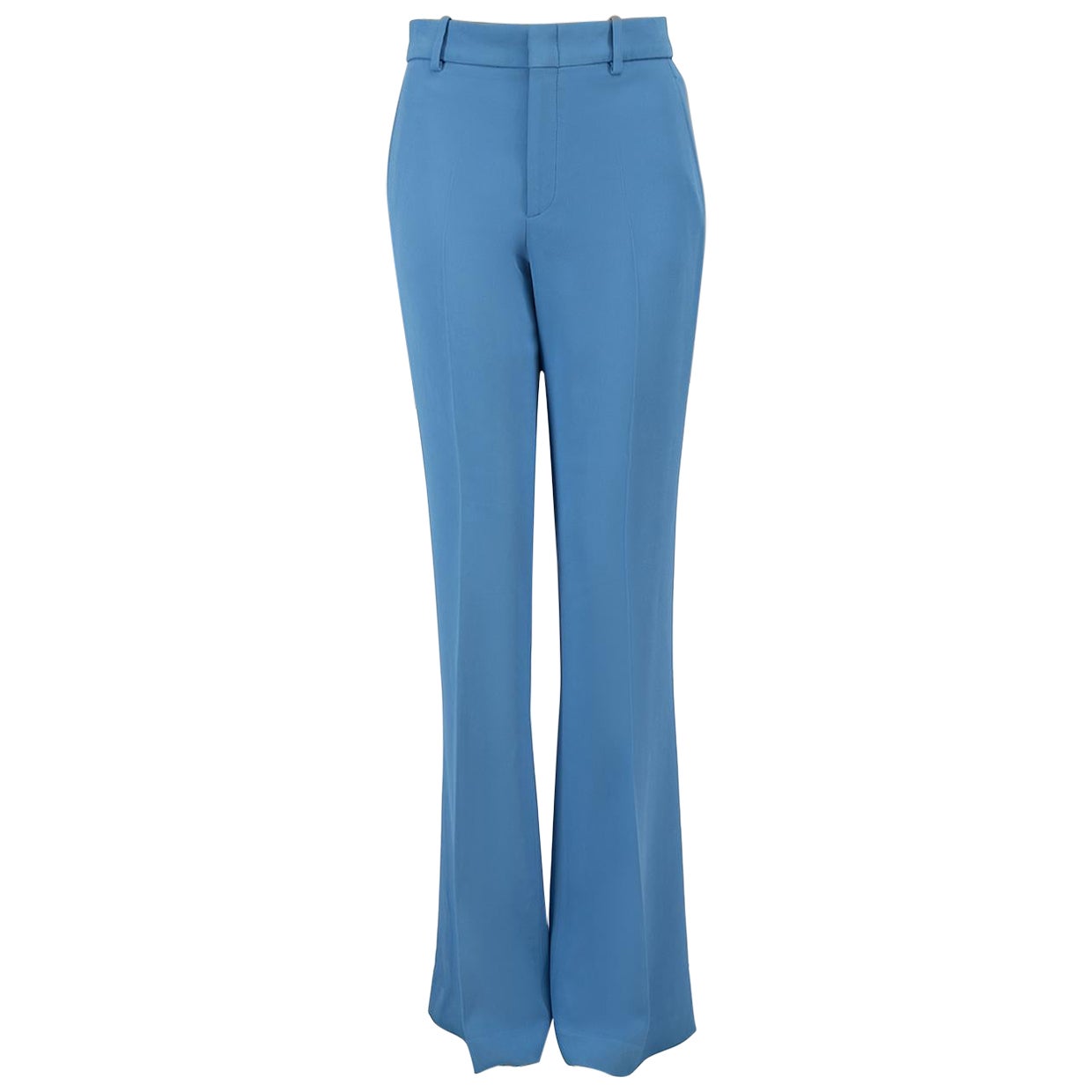 Maßgeschneiderte Gucci-Hose in Blau mit Stiefelschliff Größe M im Angebot