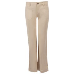 Used Gucci Beige Cotton Straight Leg Suit Trousers Size XS