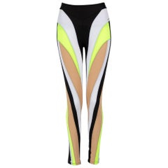 Mugler Spiral High-Rise Stretch Leggings Size M