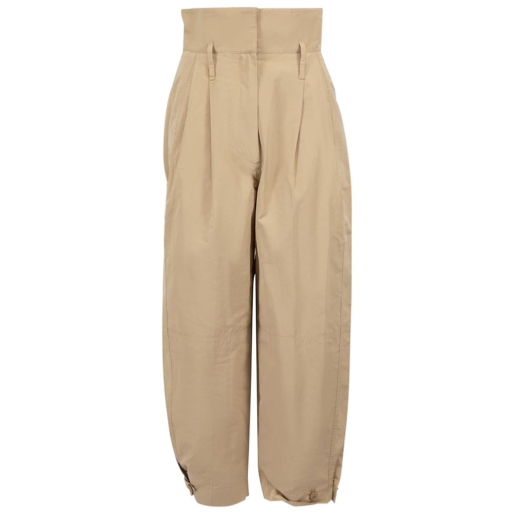Givenchy Beige High Waist Pleat Detail Trousers Size S For Sale