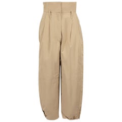 Givenchy Beige High Waist Pleat Detail Trousers Size S