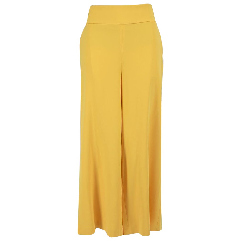 Alice + Olivia Yellow Wide Leg Tailored Trousers Size XXL For Sale