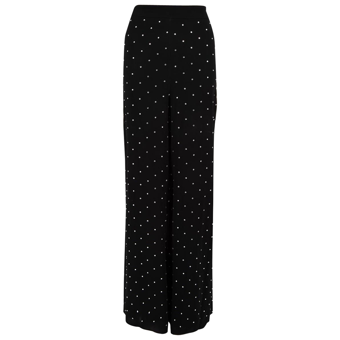 Temperley London Black Crystal Wide Trousers Size L For Sale