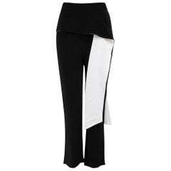 Givenchy Black Draped Accent Tailored Trousers Size M