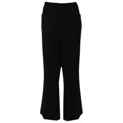 Roland Mouret Black Mid-Rise Tailored Flared Trousers Size XXL