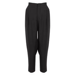Chloé Black Silk Pleated Tapered Trousers Size XS