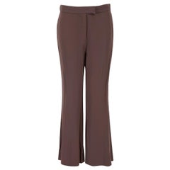 Chloé Brown Mid-Rise Straight Leg Trousers Size L