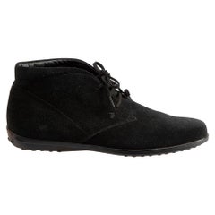 Tod's Black Suede Desert Boots Size IT 37.5
