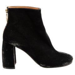 Stella McCartney Bottines à talons en velours gris taille IT 38,5