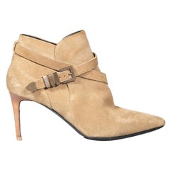 Saint Laurent Botines con correa de ante marrón Talla IT 40