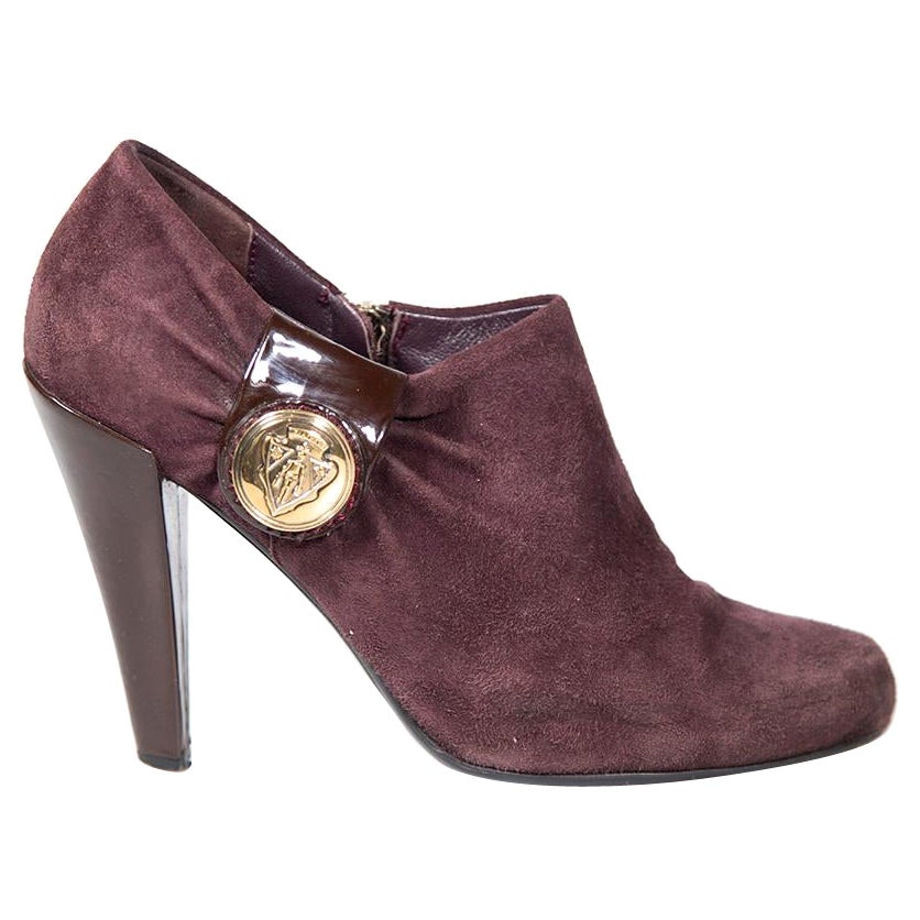 Gucci Purple Suede Ankle Boots Size IT 37 For Sale