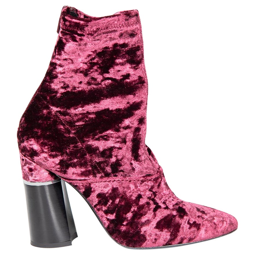 3.1 Phillip Lim Purple Crushed Velvet Ankle Boots Size IT 36 For Sale