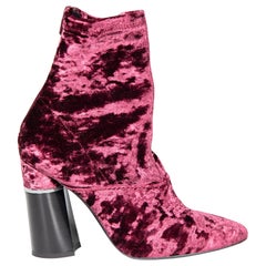 3.1 Phillip Lim Purple Crushed Velvet Ankle Boots Size IT 36