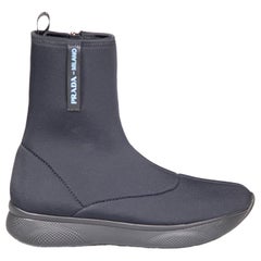 Prada Black Neoprene Ankle Boots Size IT 36