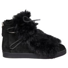 Gianvito Rossi Black Fur Winter Boots Size IT 36.5