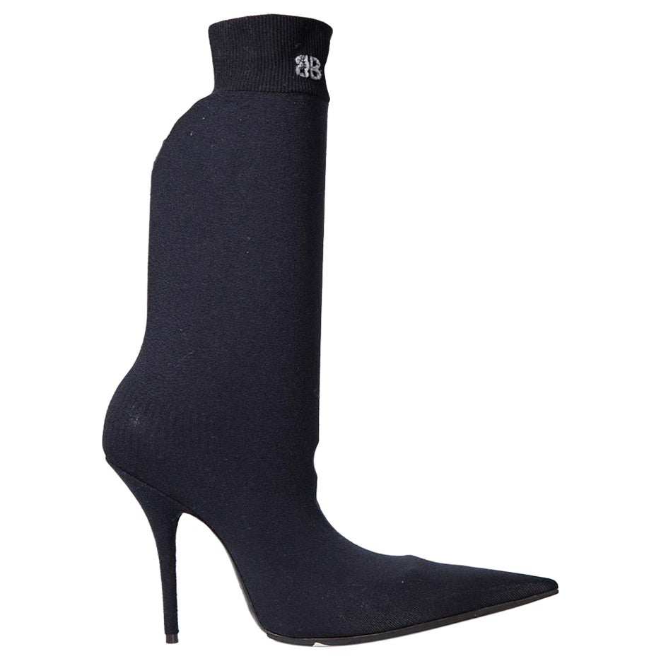 Balenciaga Black Knife Ankle Sock Boots Size IT 39 For Sale