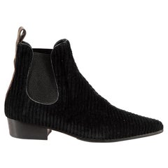 Louis Vuitton Black Corduroy Chelsea Boots Size IT 37.5