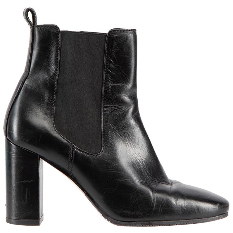 Stuart Weitzman Black Leather High Heeled Boots Size US 6 For Sale