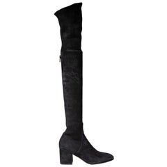 Valentino Black Suede Over-the-knee Boots Size IT 37