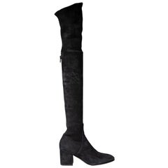 Valentino Schwarze Overknee-Stiefel aus Wildleder Größe IT 37