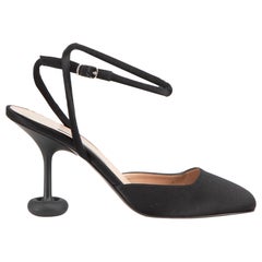 Stella McCartney Schwarze Satin Shroom Heels mit Absatz aus Satin Größe IT 37
