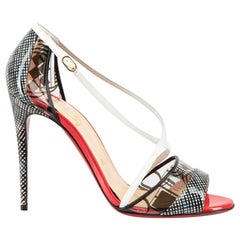 Used Christian Louboutin Tartan Pattern Patent Heels Size IT 37